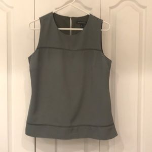 Sleeveless olive green blouse